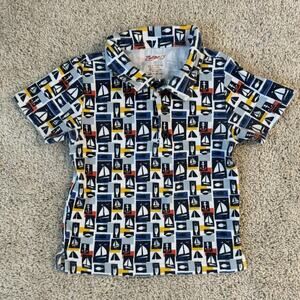 Zutano Rainbow Colorful Nautical Sailboat Polo Shirt boys sz 2T